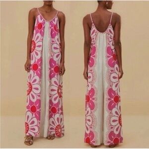 Farm Rio Anthropologie SZ Small Maia Linen Jumpsuit